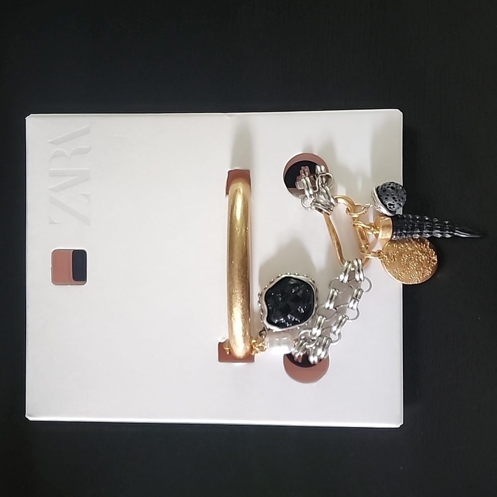 ZARA Two Pack of Medallion Charm Bracelet - Picture 4 of 11